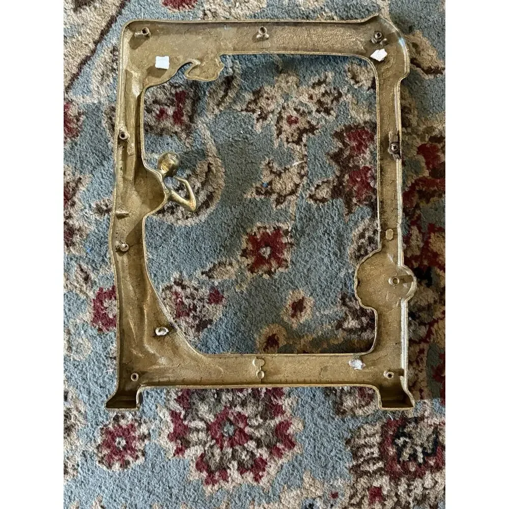 Picture Frame Art Nouveau Brass Lady ANTIQUE, BEAUTIFUL